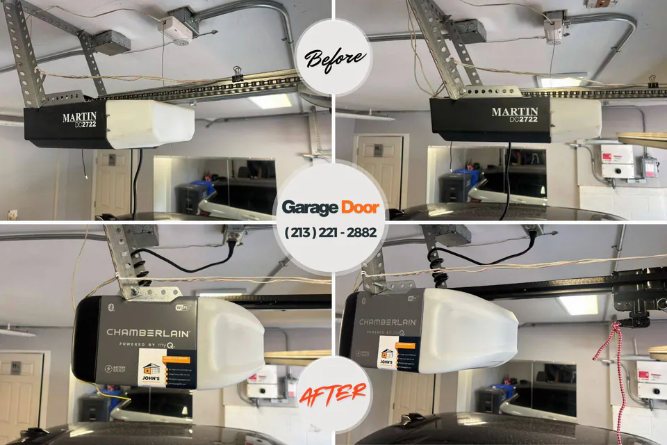 Before and after: Garage Door Service Madison, MN